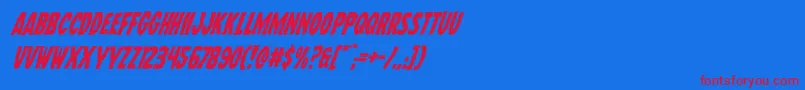 Wolfbrotherssuperital Font – Red Fonts on Blue Background