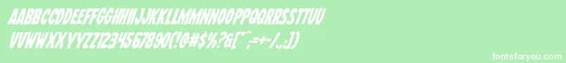 フォントWolfbrotherssuperital – 緑の背景に白い文字