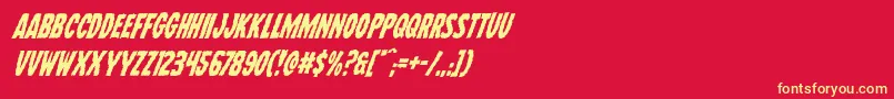 Wolfbrotherssuperital Font – Yellow Fonts on Red Background