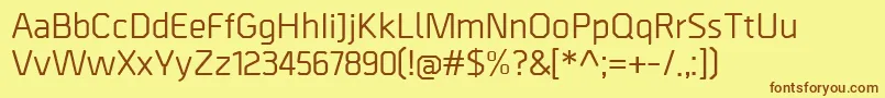 Fonte BordaMedium – fontes marrons em um fundo amarelo