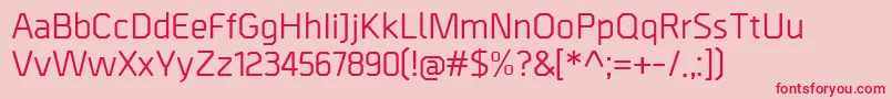 BordaMedium-Schriftart – Rote Schriften auf rosa Hintergrund