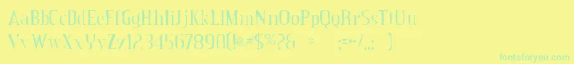 Шрифт Creditvalleygaunt – зелёные шрифты на жёлтом фоне