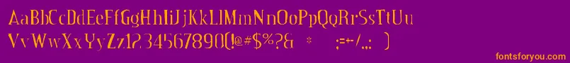 Шрифт Creditvalleygaunt – оранжевые шрифты на фиолетовом фоне