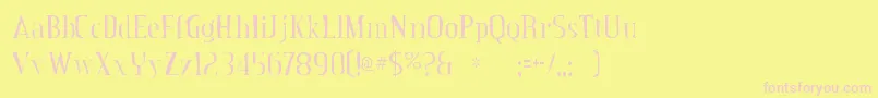 フォントCreditvalleygaunt – ピンクのフォント、黄色の背景
