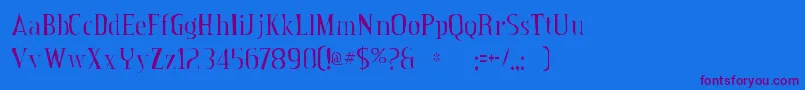 Creditvalleygaunt Font – Purple Fonts on Blue Background