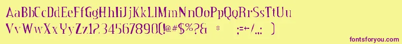 Шрифт Creditvalleygaunt – фиолетовые шрифты на жёлтом фоне