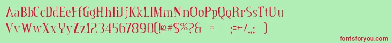Creditvalleygaunt Font – Red Fonts on Green Background