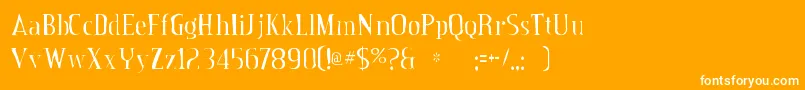 Шрифт Creditvalleygaunt – белые шрифты на оранжевом фоне