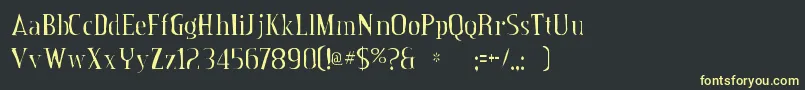 フォントCreditvalleygaunt – 黒い背景に黄色の文字