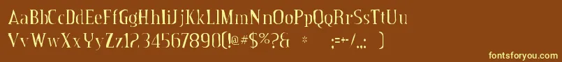 Шрифт Creditvalleygaunt – жёлтые шрифты на коричневом фоне