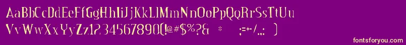 Creditvalleygaunt-fontti – keltaiset fontit violetilla taustalla