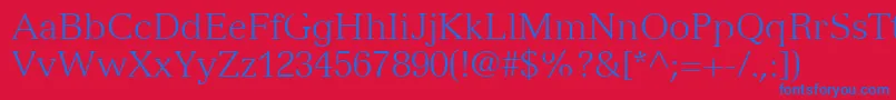 フォントVersaillesLt45Light – 赤い背景に青い文字