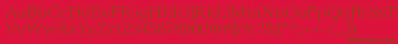 フォントVersaillesLt45Light – 赤い背景に茶色の文字