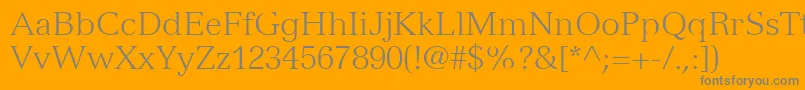 Шрифт VersaillesLt45Light – серые шрифты на оранжевом фоне