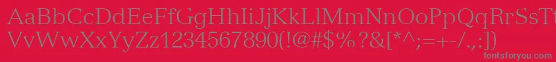 VersaillesLt45Light Font – Gray Fonts on Red Background
