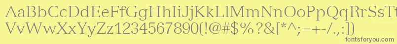 VersaillesLt45Light Font – Gray Fonts on Yellow Background