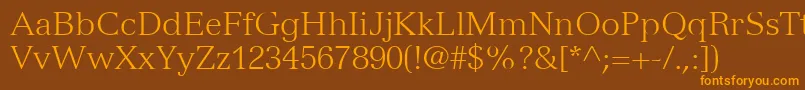 Шрифт VersaillesLt45Light – оранжевые шрифты на коричневом фоне