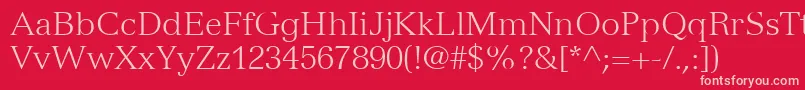 VersaillesLt45Light-fontti – vaaleanpunaiset fontit punaisella taustalla