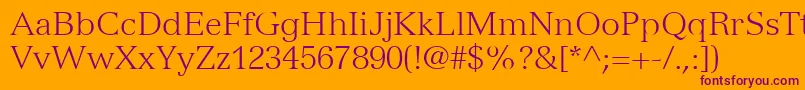 Шрифт VersaillesLt45Light – фиолетовые шрифты на оранжевом фоне