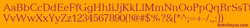 VersaillesLt45Light Font – Purple Fonts on Orange Background