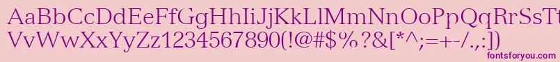 VersaillesLt45Light-fontti – violetit fontit vaaleanpunaisella taustalla