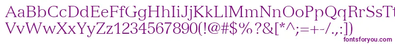 フォントVersaillesLt45Light – 白い背景に紫のフォント