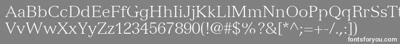 フォントVersaillesLt45Light – 灰色の背景に白い文字