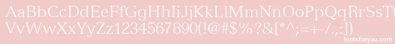 VersaillesLt45Light-fontti – valkoiset fontit vaaleanpunaisella taustalla