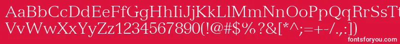 VersaillesLt45Light Font – White Fonts on Red Background
