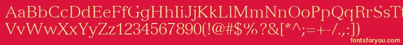 VersaillesLt45Light Font – Yellow Fonts on Red Background