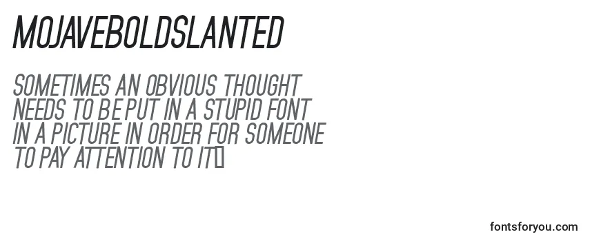 Review of the MojaveBoldSlanted Font