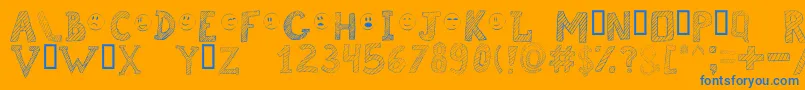 Brokenchalk Font – Blue Fonts on Orange Background