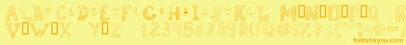 Brokenchalk Font – Orange Fonts on Yellow Background