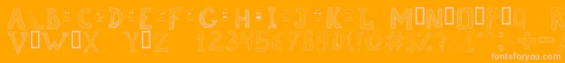 Brokenchalk-Schriftart – Rosa Schriften auf orangefarbenem Hintergrund