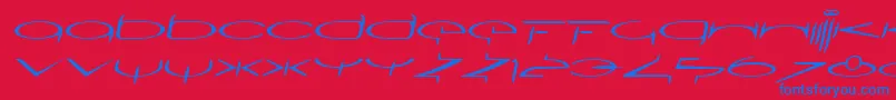 フォントSubmergetwoLtOblique – 赤い背景に青い文字