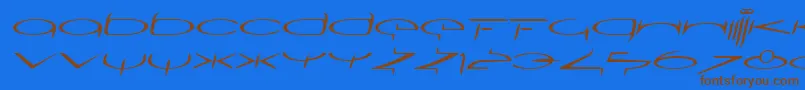 Police SubmergetwoLtOblique – polices brunes sur fond bleu