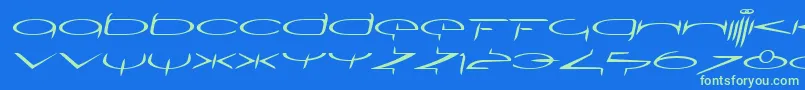SubmergetwoLtOblique Font – Green Fonts on Blue Background
