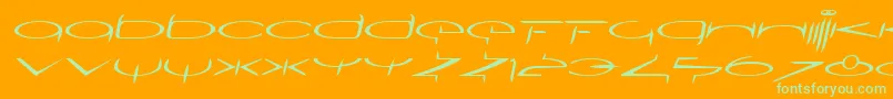 Police SubmergetwoLtOblique – polices vertes sur fond orange