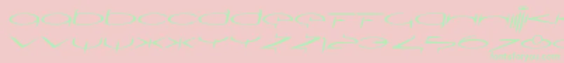 SubmergetwoLtOblique-Schriftart – Grüne Schriften auf rosa Hintergrund