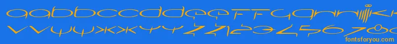 SubmergetwoLtOblique Font – Orange Fonts on Blue Background