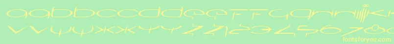 SubmergetwoLtOblique-Schriftart – Gelbe Schriften auf grünem Hintergrund