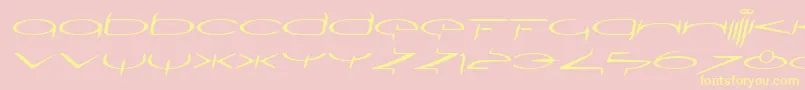 Шрифт SubmergetwoLtOblique – жёлтые шрифты на розовом фоне