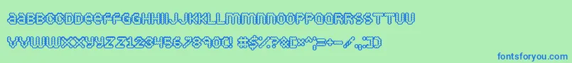 PuffyDreamland Font – Blue Fonts on Green Background