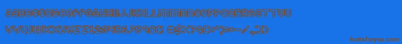 PuffyDreamland-Schriftart – Braune Schriften auf blauem Hintergrund