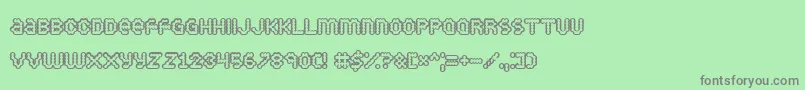 PuffyDreamland Font – Gray Fonts on Green Background