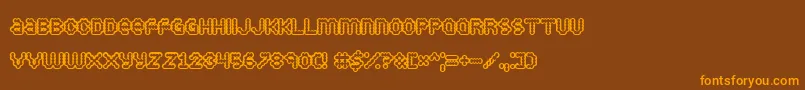 PuffyDreamland Font – Orange Fonts on Brown Background