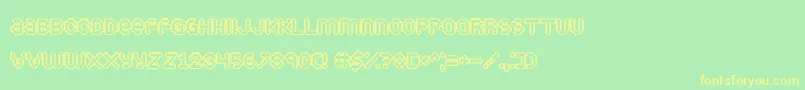 PuffyDreamland Font – Yellow Fonts on Green Background