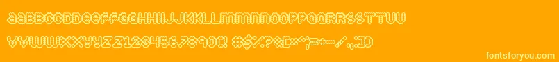 PuffyDreamland Font – Yellow Fonts on Orange Background
