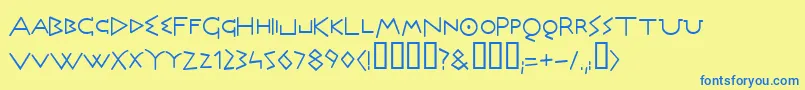 Olympus Font – Blue Fonts on Yellow Background