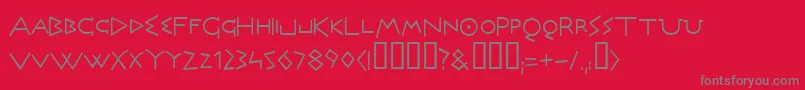 Olympus-Schriftart – Graue Schriften auf rotem Hintergrund